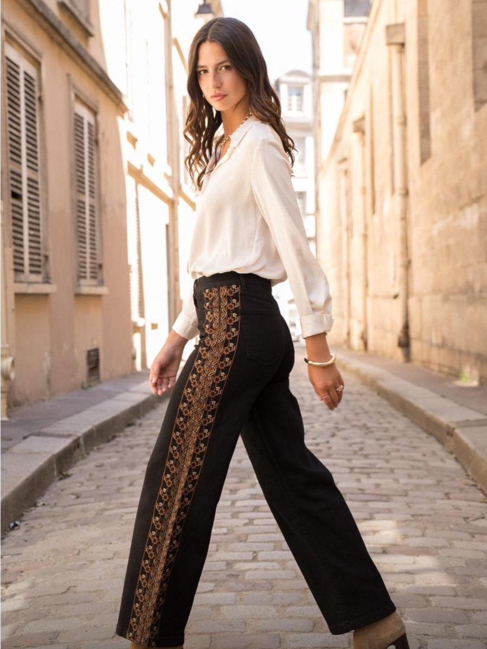 NWT Aztec Pattern Wide Leg Pants Sz 29W